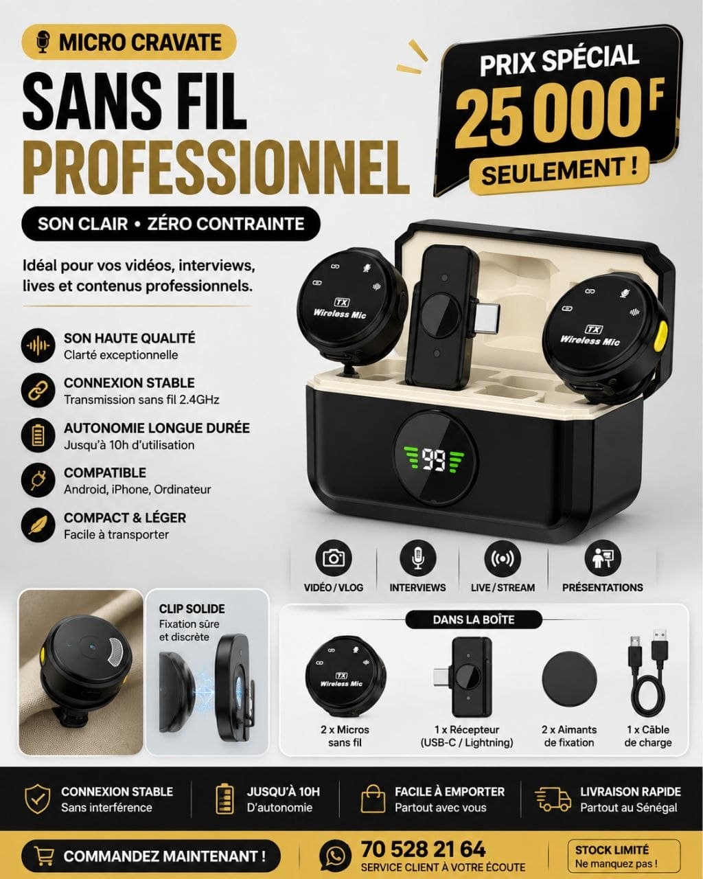 micro cravate sans fil